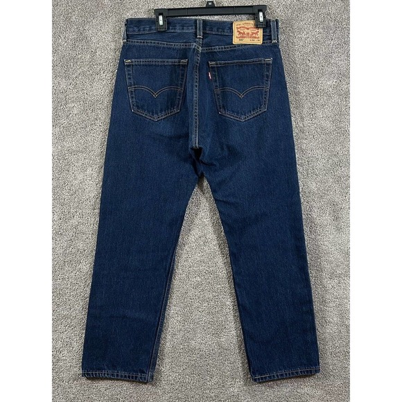 Levis 505 Jeans Mens Tag 34X30 Blue Denim Measures 32X29 Straight Leg - Picture 2 of 7